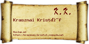 Krasznai Kristóf névjegykártya